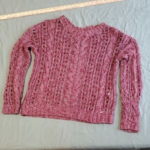 Hollister Women's Maroon Cable Knit Sweater